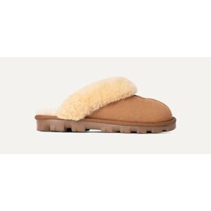 UGG Women's Chestnut Suede Fur Sheepskin Coquette Clog Slipper Size 9